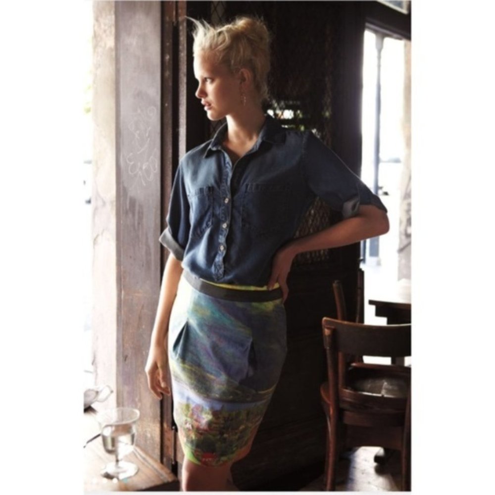 Anthropologie Pindot Chambray Shirt Cloth & Stone